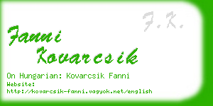 fanni kovarcsik business card